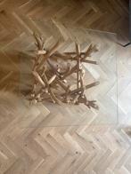 Salontafel Glas & Drijfhout 80x80cm, Ophalen, Gebruikt, 50 tot 100 cm, Vierkant