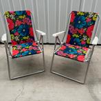 Set vintage campingstoeltjes bloemenprint nieuwstaat, Ophalen, Zo goed als nieuw, Campingstoel