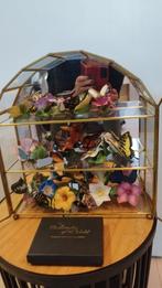 Glazen kastje met stenen vlinders, Ophalen, Zo goed als nieuw, Insect, Beeldje of Figuurtje