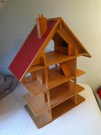 Groot en stevig houten poppenhuis met rood metalen dak, Kinderen en Baby's, Poppenhuis, Gebruikt, Ophalen