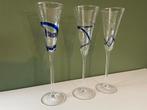 3 design Champagne Glazen, Ophalen of Verzenden, Zo goed als nieuw, Overige typen