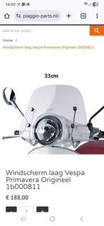 Vespa windscherm laag voor primavera, Fietsen en Brommers, Ophalen of Verzenden, Zo goed als nieuw