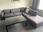 Hoekbank met voetenbank en tafel, Ophalen, Gebruikt, 75 tot 100 cm, 200 tot 250 cm