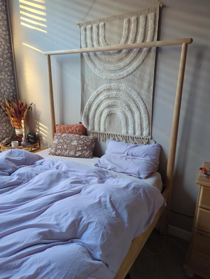 Ikea GJÖRA bedframe - 140X200 cm, Huis en Inrichting, Slaapkamer | Bedden, Gebruikt, Tweepersoons, 140 cm, 200 cm, Hout, Wit, Ophalen