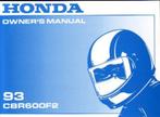 Honda CBR600 F2 manual 1993 (5021z), Motoren, Handleidingen en Instructieboekjes, Verzenden, Honda