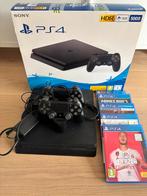 PS4 Slim 500GB + 2 Controllers + 5 Games + Oplaadstation, Met 2 controllers, Ophalen of Verzenden, Slim, 500 GB
