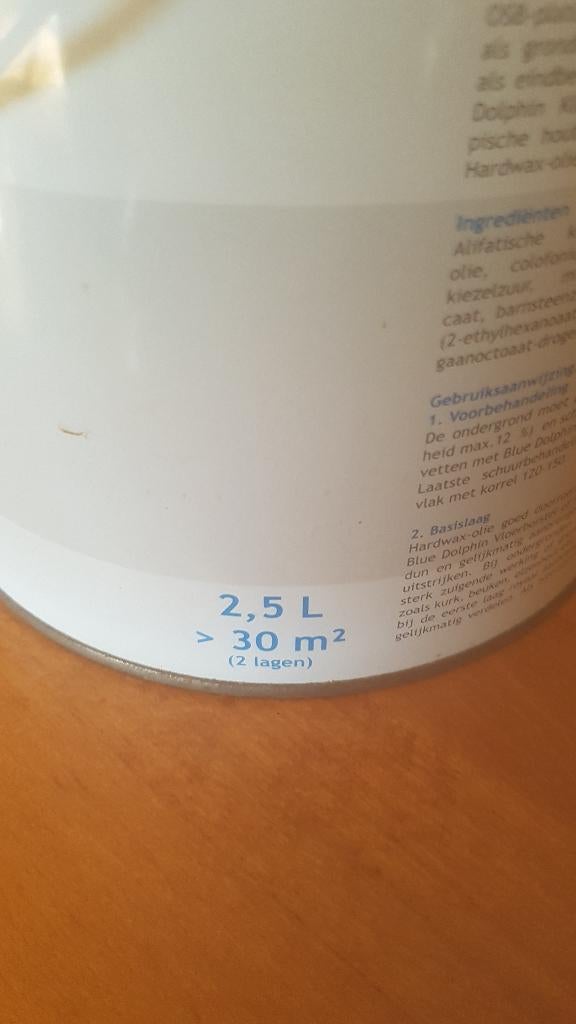 Blue dolphin hard wax olie 2.5l, Overige kleuren, Nieuw, Ophalen of Verzenden, Lak