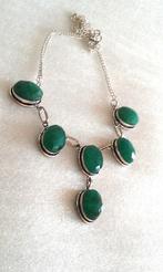 zilver, Smaragd ketting, Verzenden, Nieuw, Met edelsteen, Groen