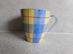 Senseo Mokje Ruiten Geel Blauw Vic's Handpainted, Ophalen of Verzenden, Zo goed als nieuw, Overige stijlen, Kop(pen) en/of Schotel(s)