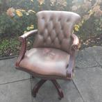 Klassieke Engelse Chesterfield captain chair /Admiral, Huis en Inrichting, Ophalen, Gebruikt, Bruin, Bureaustoel