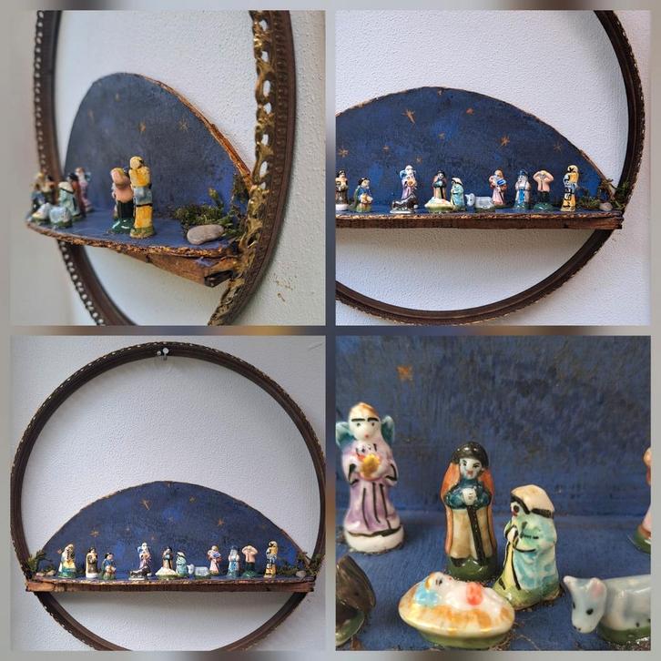 12 dlg kerststal porselein Frankrijk galette des Rois fèves, Antiek en Kunst, Curiosa en Brocante, Ophalen of Verzenden