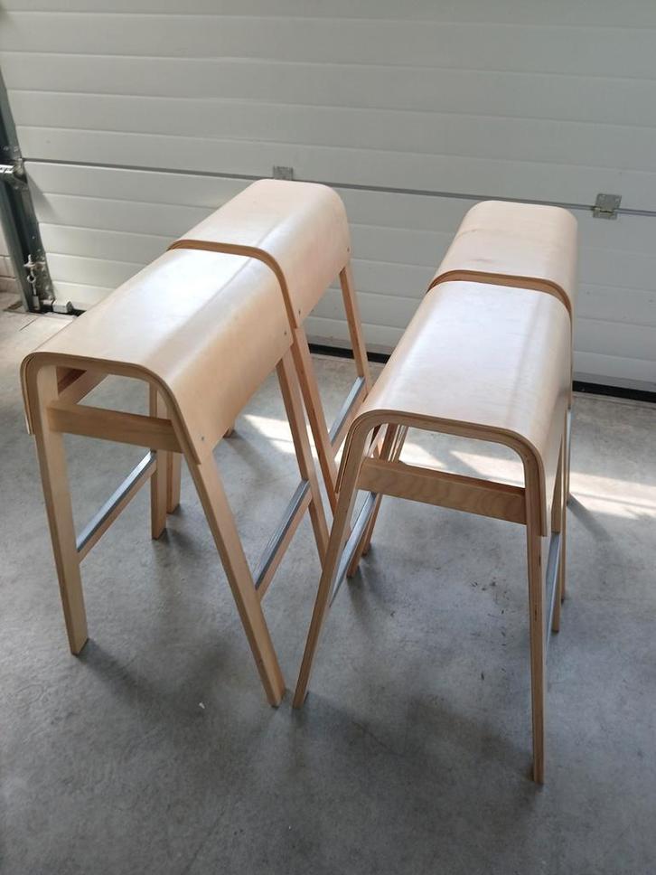 Vintage Ikea SALVE barkrukken, Ontwerp Ehlén Johansson., Huis en Inrichting, Barkrukken, Zo goed als nieuw, 60 tot 90 cm, Hout