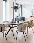 Boldison Eettafel ovaal Zwart Eiken 240x120, Ophalen, 100 tot 150 cm, Eikenhout, Vijf personen of meer