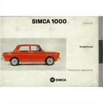 Simca 1000 Instructieboekje 1967 #1 Nederlands, Auto diversen, Ophalen of Verzenden