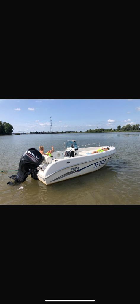 Mooie aquamar  +nieuw aangemeten zeil, Watersport en Boten, Vis- en Consoleboten, Zo goed als nieuw, 3 tot 6 meter, Benzine, Buitenboordmotor