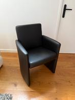 Zwarte leren stoel(tje), Ophalen, Zo goed als nieuw, Minder dan 75 cm, 50 tot 75 cm