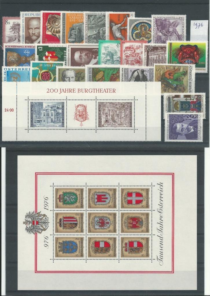 Oostenrijk jaargang 1976, helemaal kompleet en postfris., Postzegels en Munten, Postzegels | Europa | Oostenrijk, Postfris, Verzenden