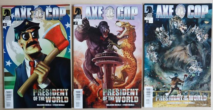 Comics: Axe Cop - President of the World - Dark Horse Comics, Boeken, Strips | Comics, Zo goed als nieuw, Complete serie of reeks