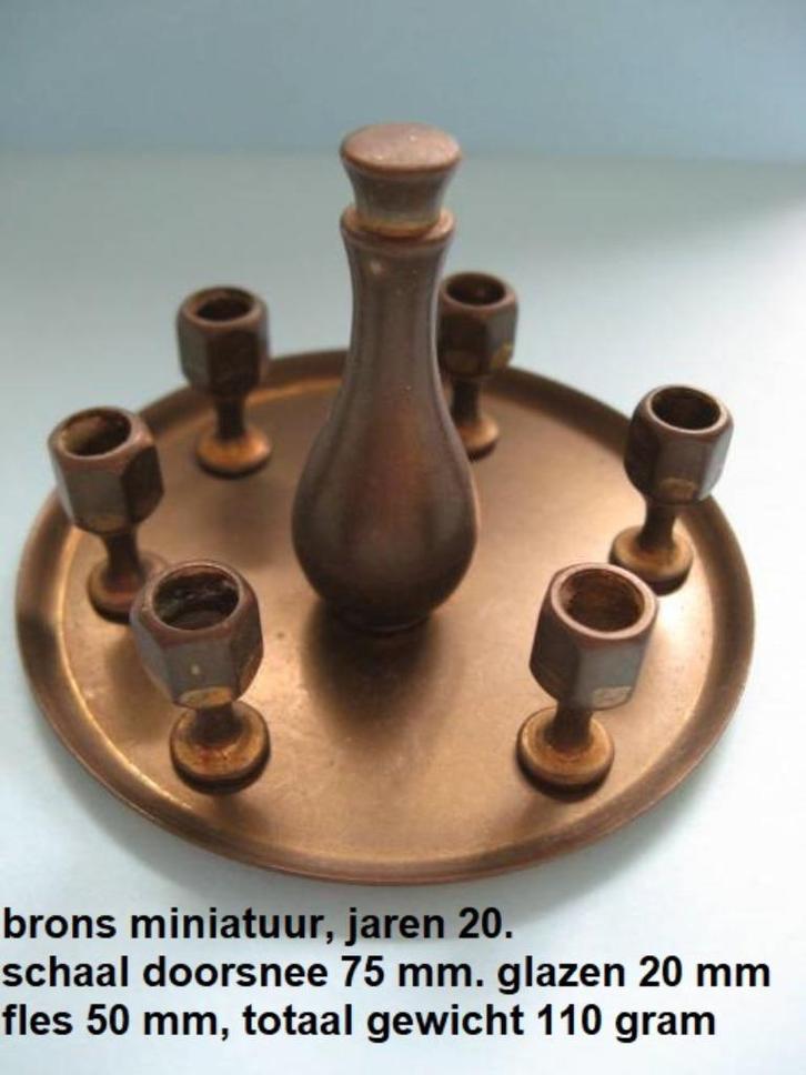 hele mooie set brons miniaturen, dienblad met fles & glazen, Antiek en Kunst, Antiek | Koper en Brons, Brons, Ophalen of Verzenden