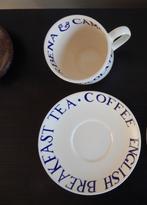 Emma Bridgewater Blue Toast tea cup & saucer 1999, Huis en Inrichting, Keuken | Servies, Verzenden, Nieuw, Overige stijlen, Kop(pen) en/of Schotel(s)