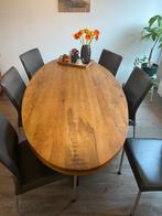 6x eetkamerstoel grijs leer - TopForm, Huis en Inrichting, Stoelen, Ophalen, Leer, Zo goed als nieuw, Grijs
