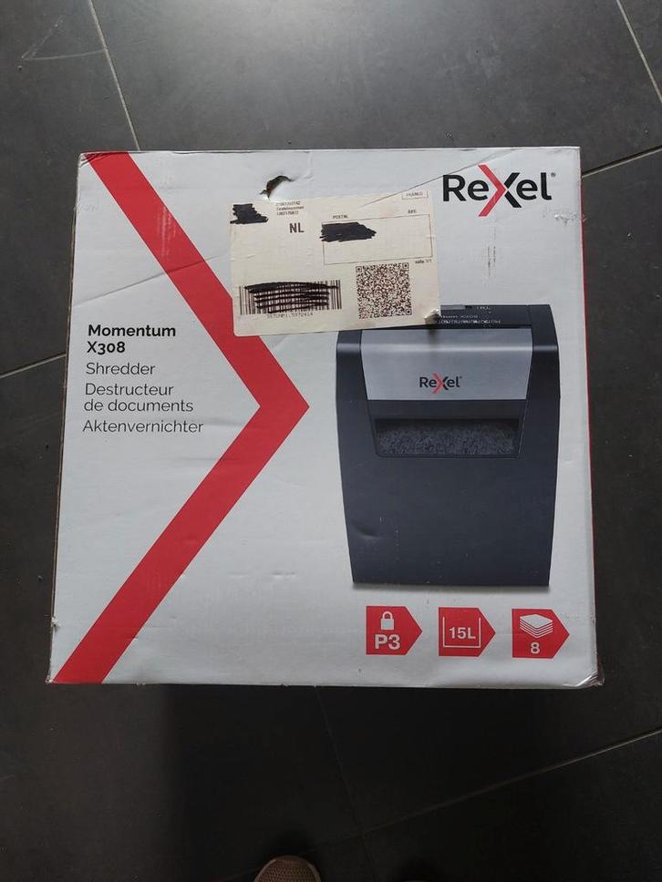 Rexel Momentum X308 Papierversnipperaar, Computers en Software, Dockingstations, Nieuw, Ophalen of Verzenden