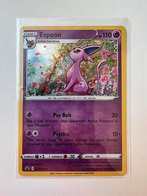 Espeon Holo - SWSH174, Hobby en Vrije tijd, Verzamelkaartspellen | Pokémon, Zo goed als nieuw, Losse kaart, Ophalen of Verzenden