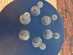 6 glazen druppelvorm voor waxine lichtjes kroonluchter, Ophalen of Verzenden, Gebruikt, Overige materialen, Minder dan 25 cm