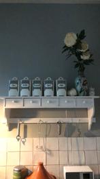 Vintage keuken regaal plank met laadjes en haakjes, Ophalen, Gebruikt