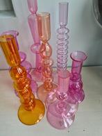 Ravi kandelaars zga nieuw 7 stuks glazen kandelaars roze, Nieuw, Minder dan 25 cm, Overige materialen, Ophalen of Verzenden