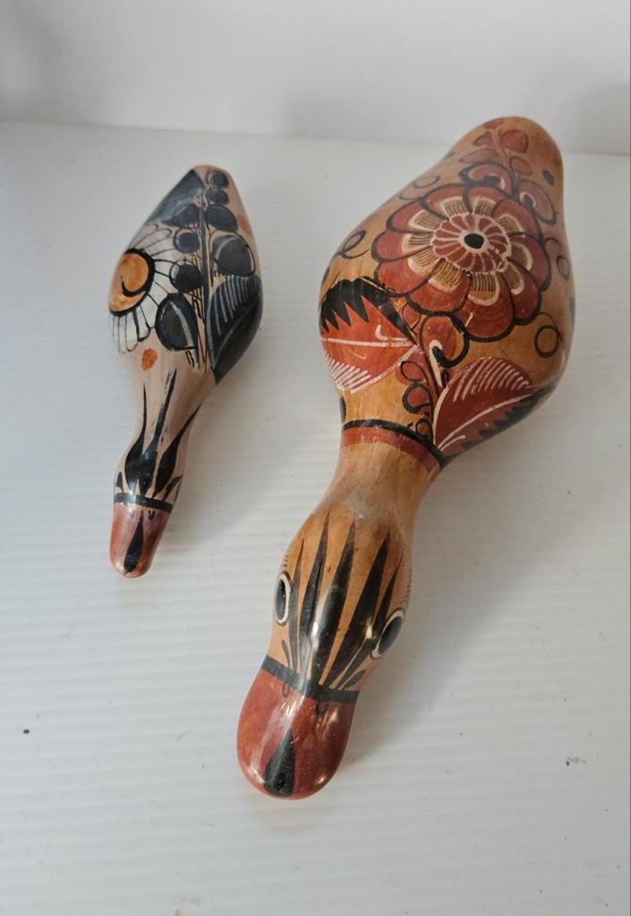 Mexicaans aardewerk liggende eenden beeldjes, Huis en Inrichting, Woonaccessoires | Overige, Gebruikt, Ophalen of Verzenden