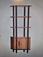 Borneo Boekenkast Old Teak - 82x39x200 cm, Ophalen, Met deur(en), Teakhout, 200 cm of meer