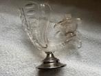 Antieke Glazen Sigarenbeker met Verzilverde Voet, Antiek en Kunst, Antiek | Glas en Kristal, Ophalen of Verzenden