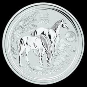 1 OUNCE LUNAR 2 HORSE 2014 ZILVER MUNT OZ PAARD beschikbaar voor biedingen