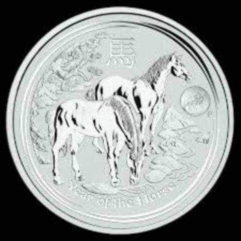 1 OUNCE LUNAR 2 HORSE 2014 ZILVER MUNT OZ PAARD, Postzegels en Munten, Edelmetalen en Baren, Zilver, Ophalen of Verzenden