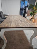 Eikenhout  eettafel – 5/6 personen – brocante stijl, Gebruikt, Eikenhout, 200 cm of meer, Rechthoekig