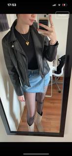 Leren jasje, H&M, Zwart, Ophalen of Verzenden, Zo goed als nieuw