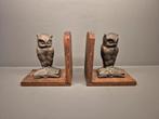 Antieke boekensteunen met 2 uilen, Ophalen of Verzenden