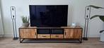 Mooi Mango Houten TV Meubel - 240 cm, Zo goed als nieuw, 200 cm of meer, Minder dan 100 cm, Industrieel