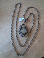 835 zilver Oude handopdraai memphis ketting horloge, top!, Ophalen of Verzenden, Zilver