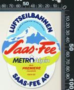 Sticker: Luftseilbahnen Saas Fee (3), Ophalen of Verzenden, Zo goed als nieuw, Bedrijf of Vereniging