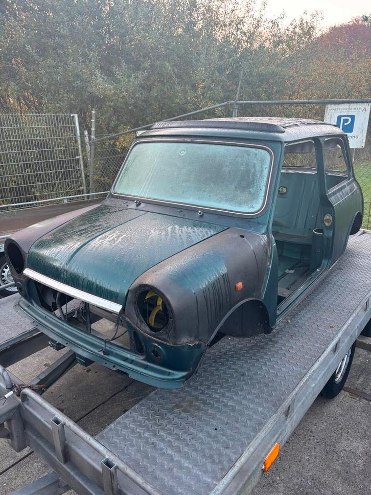 Koets classic mini Britisch open, Auto's, Mini, Bedrijf, Benzine, Handgeschakeld, Groen, Zwart, Leder en Stof, Ophalen