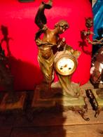 Antieke klok met 2 kandelaars 1kandelaar mist wat pootjes, Ophalen of Verzenden