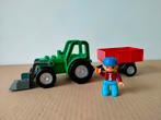 Duplo groene traktor tractor trekker met kar wagen en boer, Ophalen of Verzenden, Gebruikt, Duplo