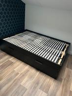 Ikea brimnes bed 140x200, Ophalen, Gebruikt, Zwart, Tweepersoons