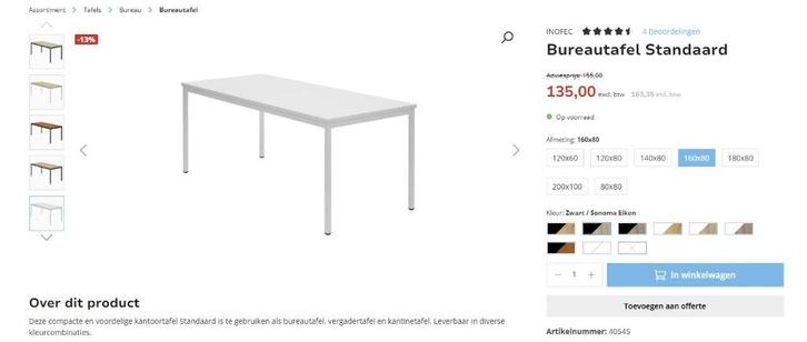 Kantoorinrichting, Huis en Inrichting, Bureaus, Zo goed als nieuw, Ophalen