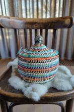 afrikaanse opbergmandje bijou multicolor handgemaakt, Mand, Rond, Nieuw, Ophalen of Verzenden