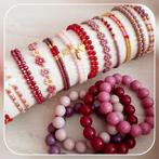 Nieuw! Mix en match armbandjes rood, mauve ,roze, Ophalen of Verzenden, Nieuw, Rood, Goud