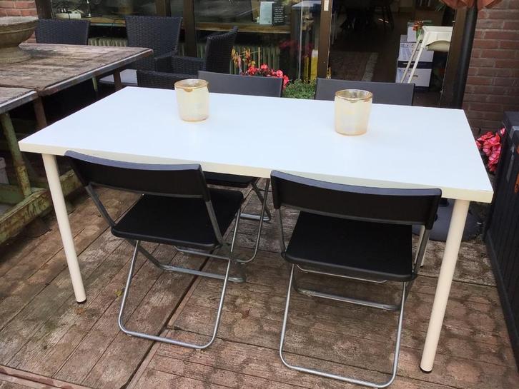 Tafel met  4 stoelen, Huis en Inrichting, Tafels | Eettafels, Gebruikt, Minder dan 50 cm, Minder dan 50 cm, Vier personen, Rechthoekig