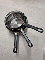 3 nieuwe ongebruikte steelpannen, Huis en Inrichting, Keuken | Potten en Pannen, Ophalen of Verzenden, Nieuw, Pannenset